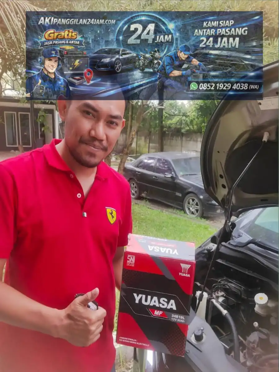 Galeri pemasangan aki malam hari